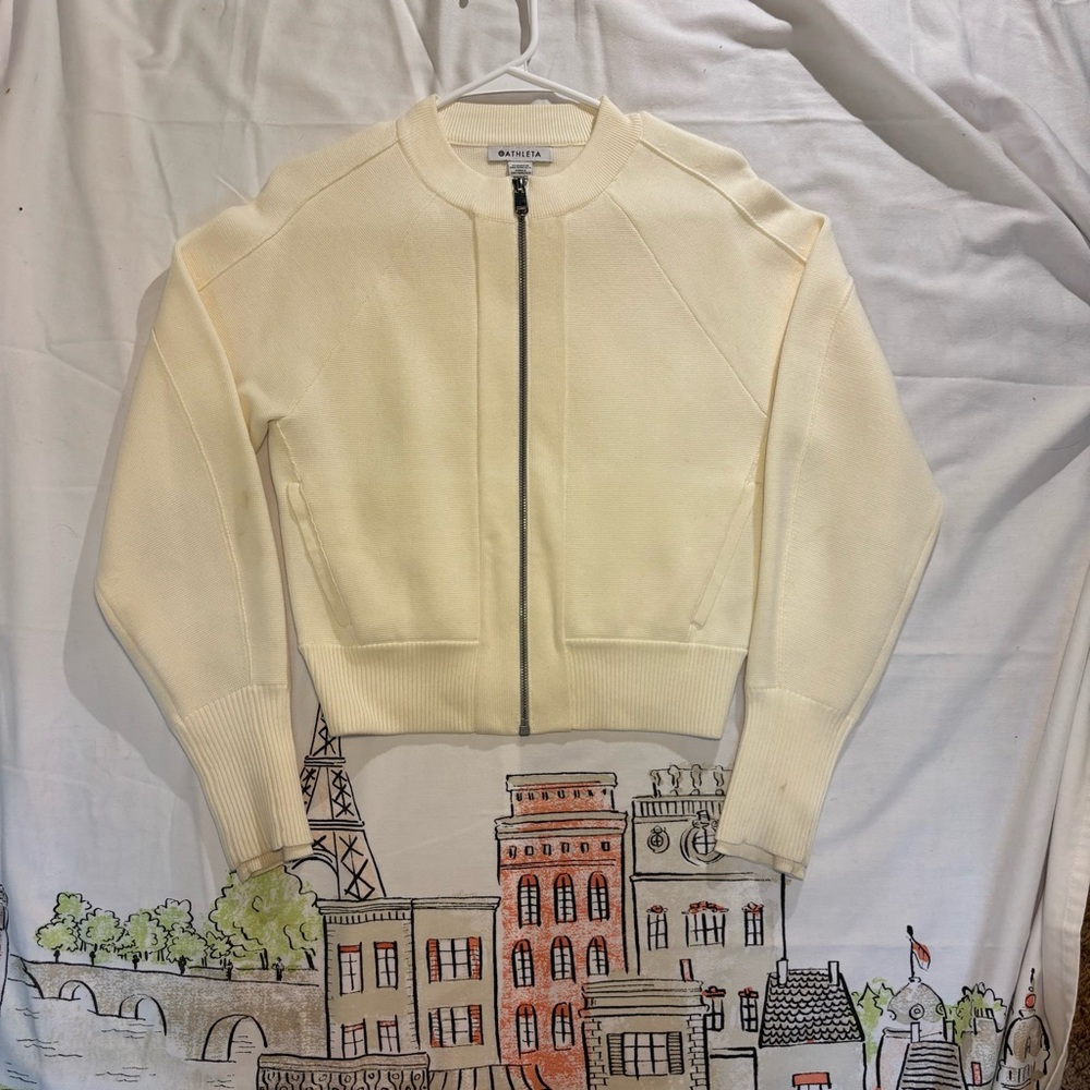 Athleta Cream Bomber Jacket